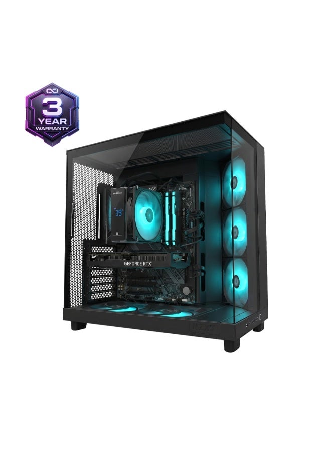 Flow 5050 AMD Gaming PC – Ryzen 5 7600, RTX 5050 8GB GPU, 16GB DDR5 RAM, 1TB SSD, B650 Motherboard, NZXT H6 Flow Case, Digital Cooler, 650W PSU, Black black