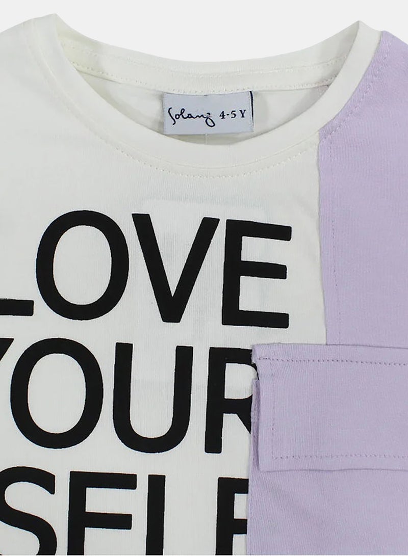 Solang Girls Cotton T-Shirt - Love Yourself Print - Image 3