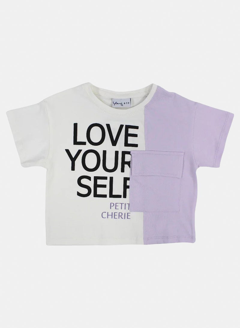 Solang Girls Cotton T-Shirt - Love Yourself Print - Image 1