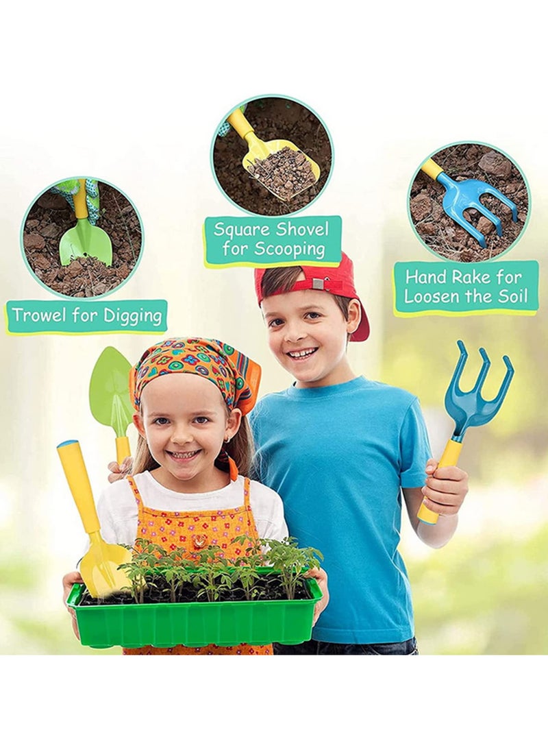 Generic 5PCS Kids Gardening Tools Set Child-Safe Garden Toy Kit with Watering Can, Shovel, Rake, Trowel & Carry Bag Outdoor Educational Toys for Toddlers Ages 3+ for Beach, Sand, Planting & Nature Exploration  - Image 3