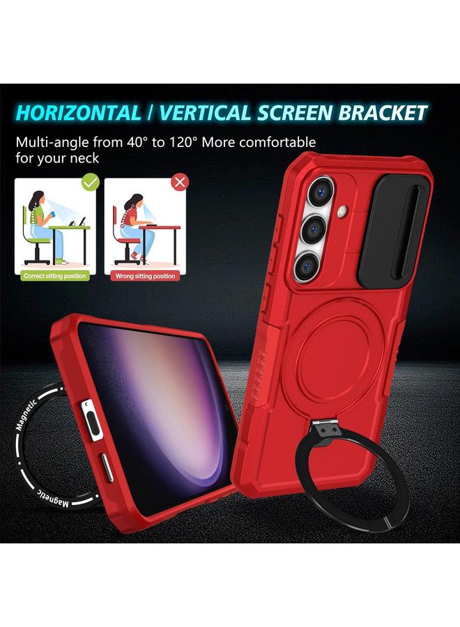 اس-توب جراب لهاتف Samsung Galaxy S25 5G مزود بحامل منزلق Camshield MagSafe مصنوع من مادة TPU الهجينة من الكمبيوتر الشخصي - Image 2