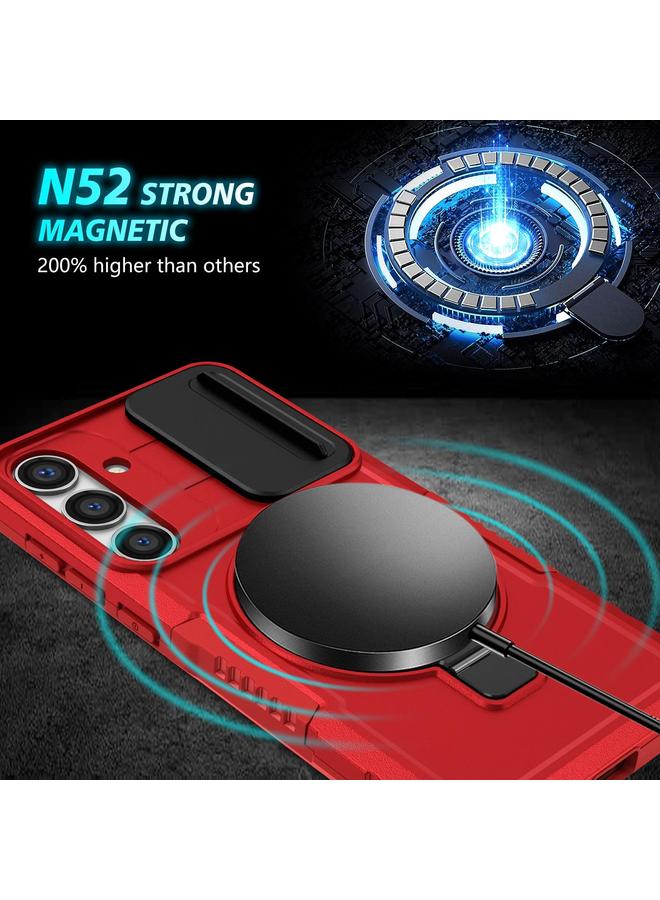 اس-توب جراب لهاتف Samsung Galaxy S25 5G مزود بحامل منزلق Camshield MagSafe مصنوع من مادة TPU الهجينة من الكمبيوتر الشخصي - Image 5