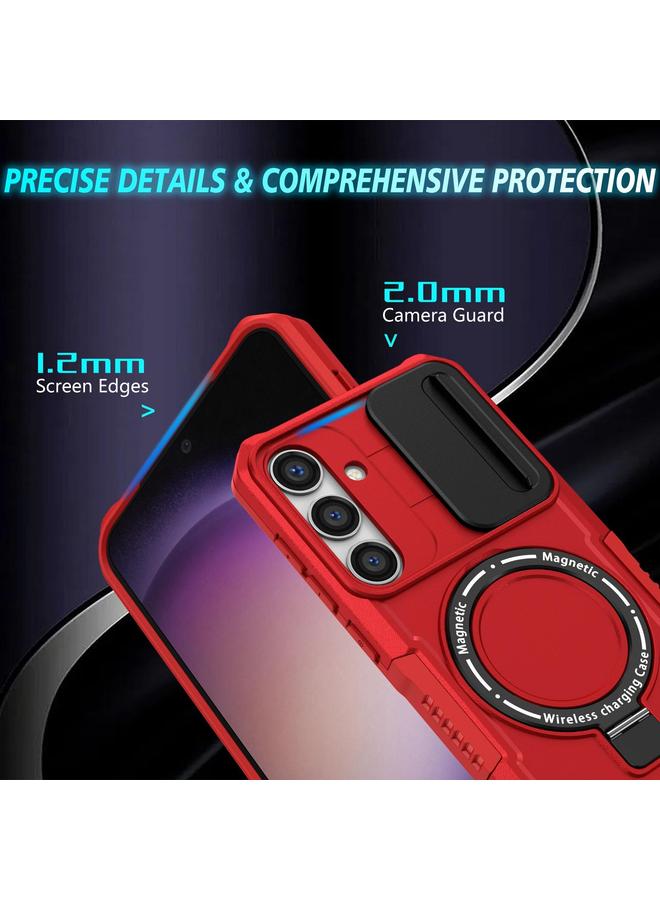 اس-توب جراب لهاتف Samsung Galaxy S25 5G مزود بحامل منزلق Camshield MagSafe مصنوع من مادة TPU الهجينة من الكمبيوتر الشخصي - Image 4