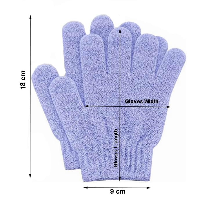INOVERA (LABEL) Exfoliating Bathing Hand Gloves for Womens & Mens - Dead Skin Body Scrubbing,dual-Sided Cleaning Bath Glove (Purple -1 pair) - Image 2