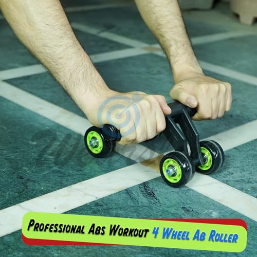 Wearslim® Professional Abs Workout 4 Wheel Ab Roller Perfect Home Gym Equipment for Men and Women Exercises - Multicolor - Image 4