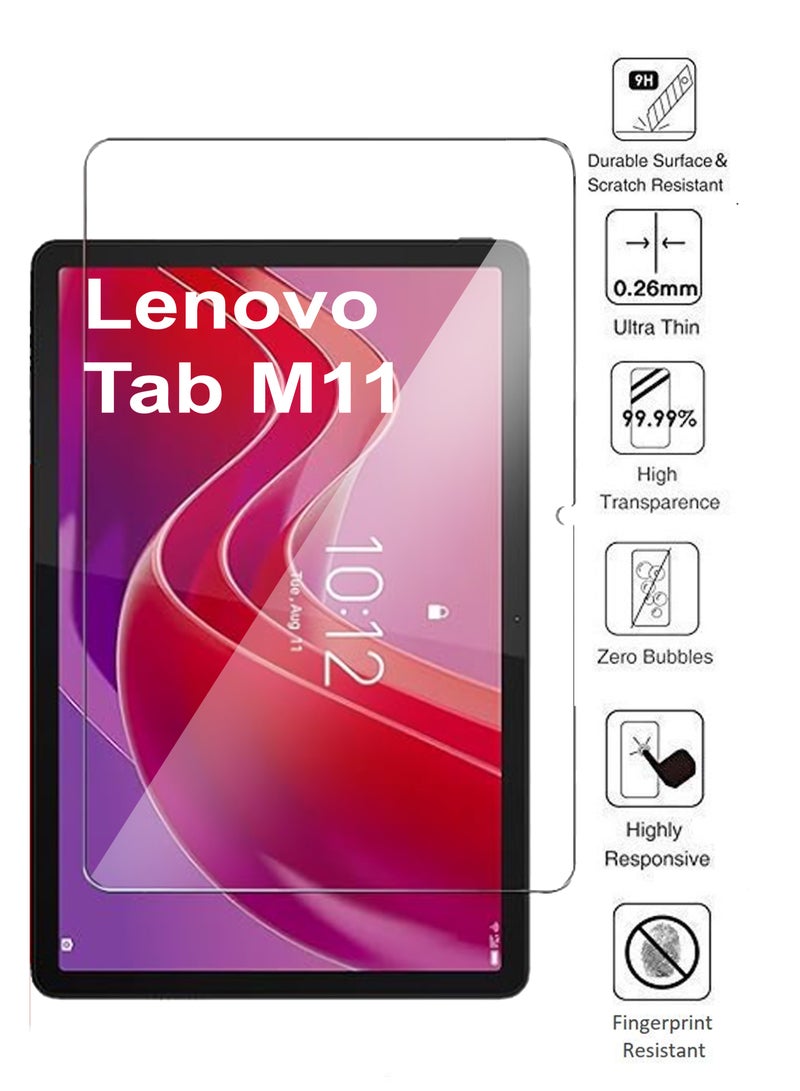 مجموعة من قطعتين من واقي الشاشة الزجاجي لجهاز لينوفو تاب M11 - 11 بوصة - Image 3
