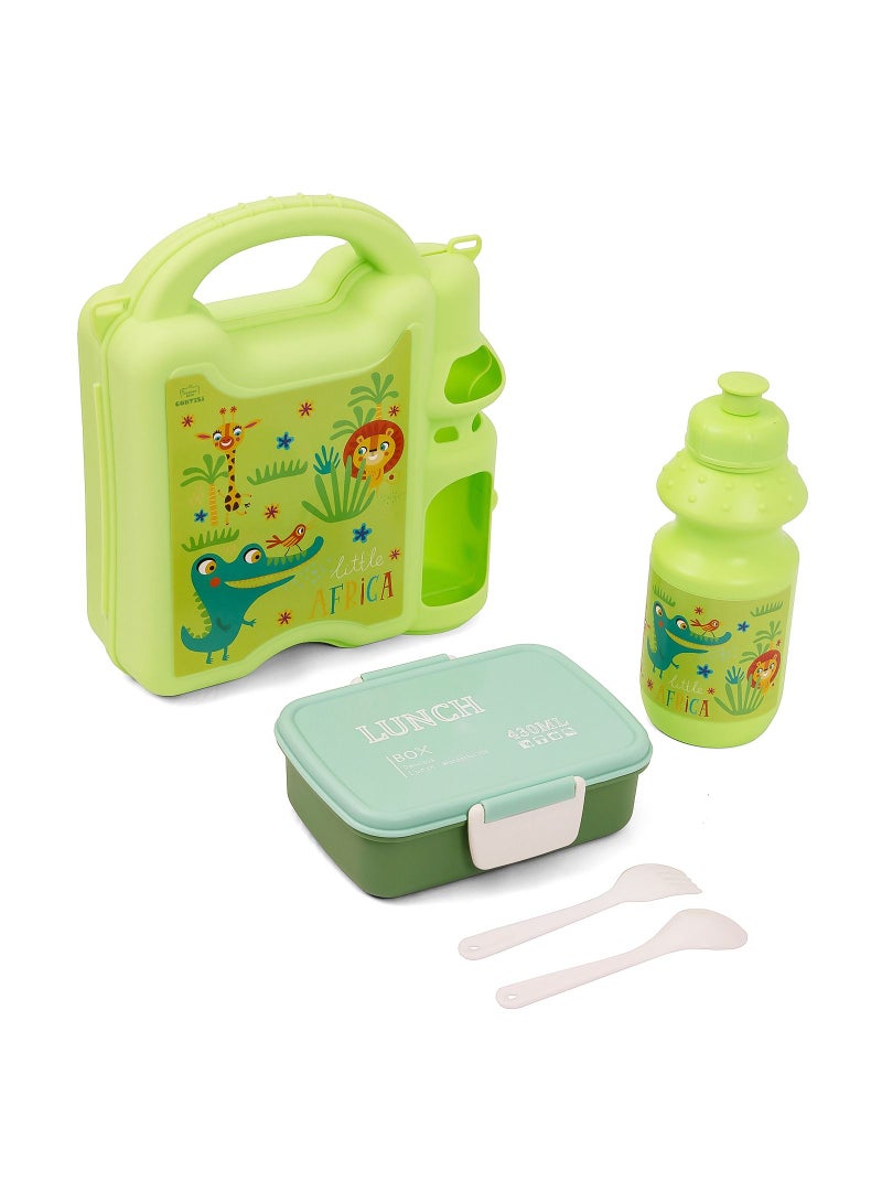 Eazy Kids Lunch Box wt Bottle - Green - Image 5