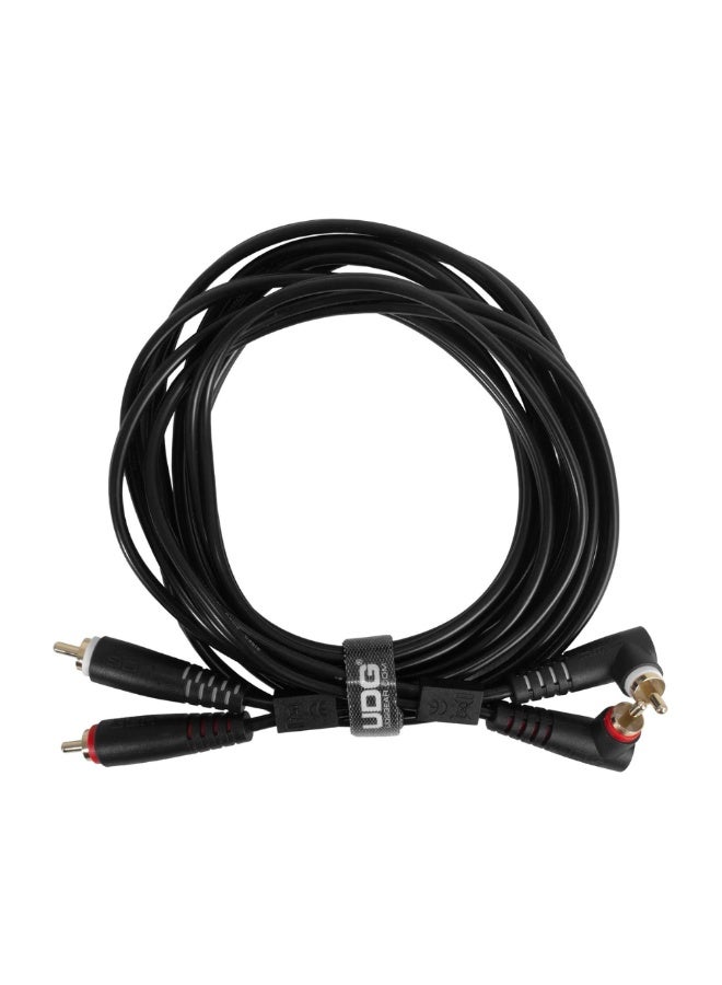 UDG Ultimate Audio Cable Set RCA Straight - RCA Angled, Black, 3 m - Image 1