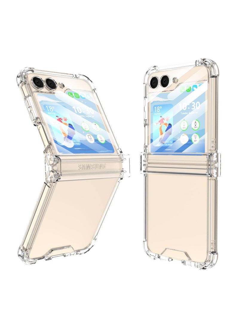 Excefore for Samsung Galaxy Z Flip 5 Clear Case, with Hinge Protection, for Samsung Flip 5 Full Cover Shockproof Slim Phone Protection Case, Clear Case for Z Flip 5 5G(2023) - Image 1