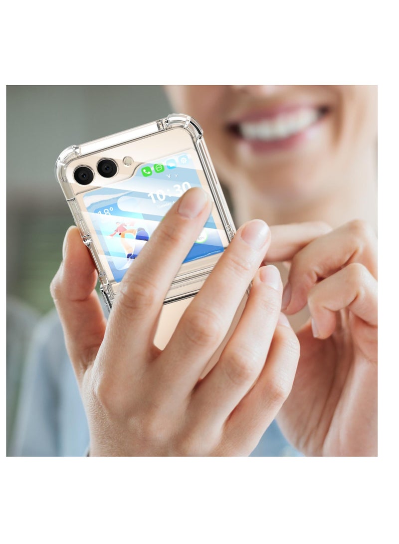 Excefore for Samsung Galaxy Z Flip 5 Clear Case, with Hinge Protection, for Samsung Flip 5 Full Cover Shockproof Slim Phone Protection Case, Clear Case for Z Flip 5 5G(2023) - Image 4