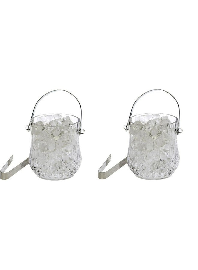1st Time Ice Bucket with Handle for Bar, Restaurants, Home & Café, Clear, 13.5 x 13.5 x 13.5 CM, 1000 Ml, Pack of 3- J3 - Image 2