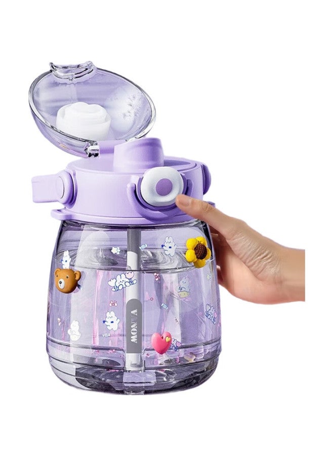 Vanow Large Capacity Water Bottle For Women, Stylish Straw Cup, Portable Sports Water Bottle For Children And Students, Plastic Cup - Image 2