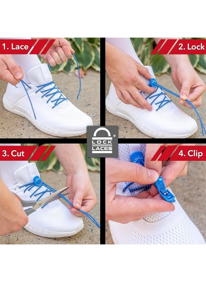 LOCK LACES Elastic No Tie Shoelaces, One Size Fits All, for Kids and Adults, Elastic No Tie Shoe Laces-Color: Rainbow - Image 2
