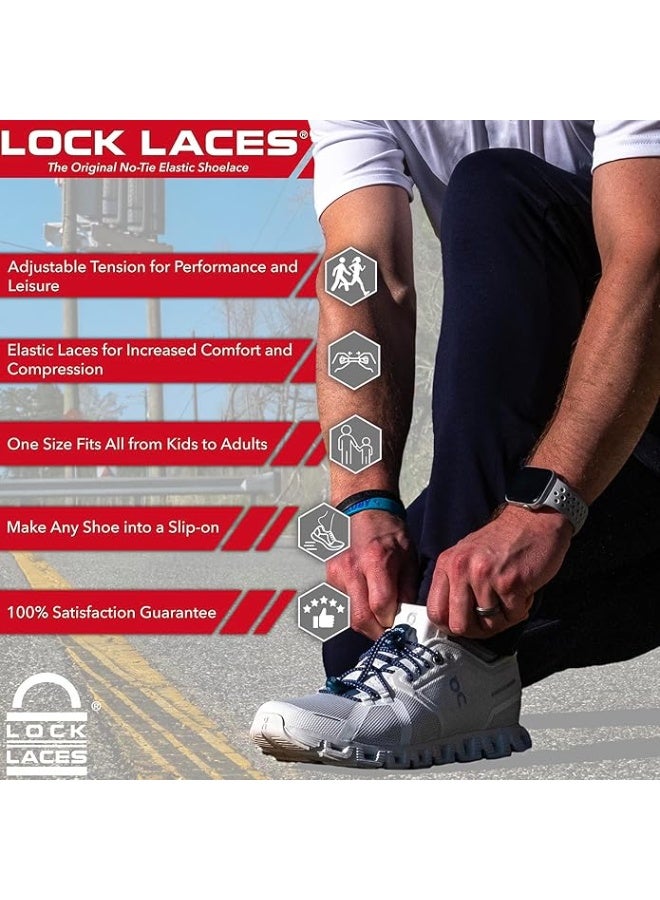 LOCK LACES Elastic No Tie Shoelaces, One Size Fits All, for Kids and Adults, Elastic No Tie Shoe Laces-Color: Rainbow - Image 4