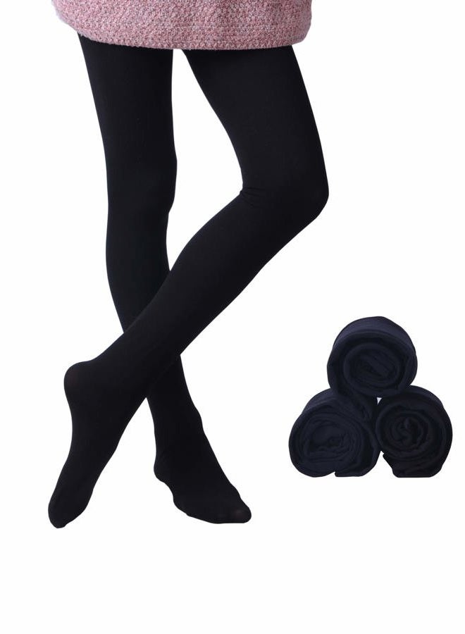 EVERSWE Pack of 3 pairs of microfiber tights for girls, assorted colors, Black -, 2-4 Años - Image 5
