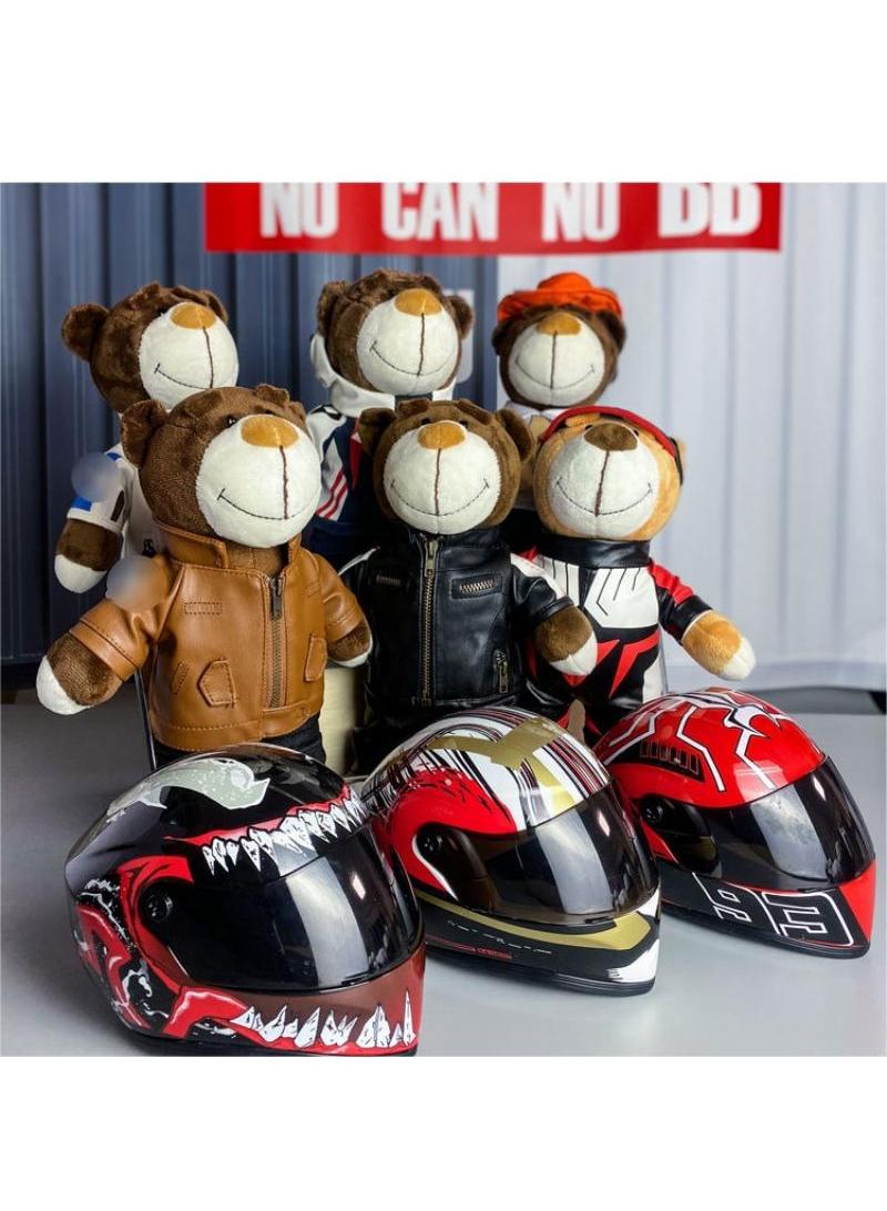 general Mini Style Full Face Plush Toy Helmet Motorcycle Lover’s Small Racing Crash Helmet Souvenir Ornament Desk Decorator Motorsport Fans Gift 30cm - Image 5