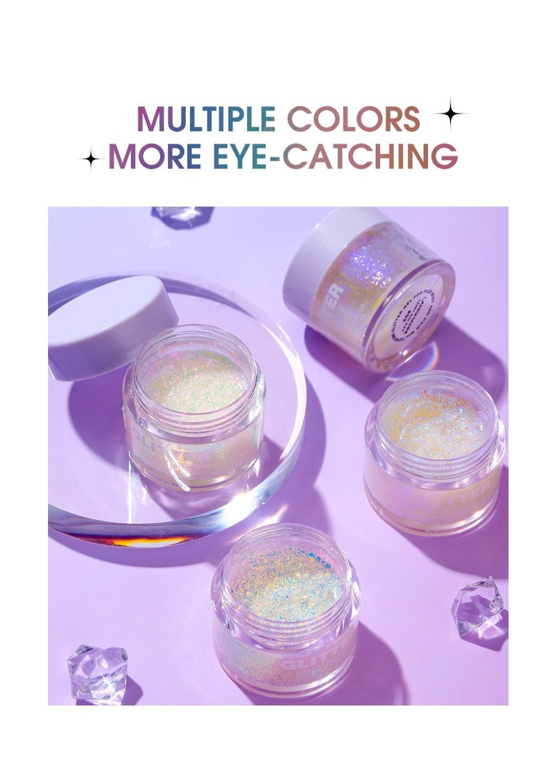 LANGMANNI Holographic Body Glitter Gel/Eyeshadow Cosmetic Grade for Body, Face, Hair and Lip. Colour-Changing Glitter Gel Under Light (L2301#02)  - Image 5