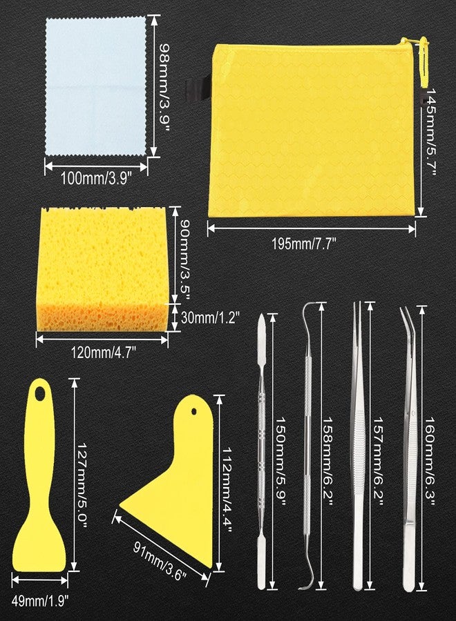 مجموعة أدوات الفسيفساء للمبتدئين من ليونتول، مكونة من 9 قطع، تتضمن مكشطة، وملقط برأس مستقيم، وملقط برأس منحني، وخطاف مزدوج الأطراف، وملعقة مسطحة، وإسفنجة، وقماشة، وحقيبة تخزين - Image 2
