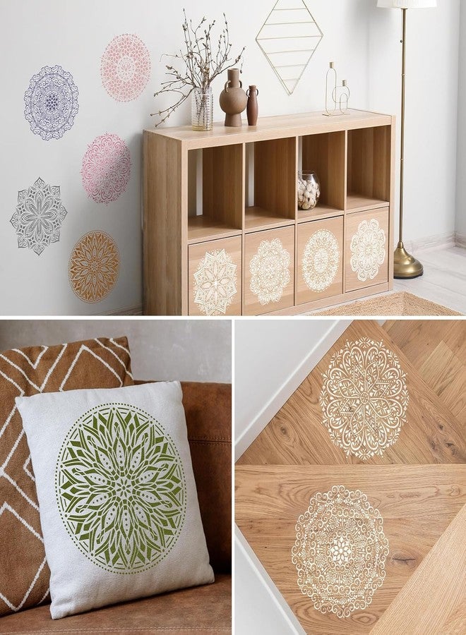Devasya Crafts 9 Pack 12X12 in Reusable Mandala Stencil for Painting On Floor Large Wall Floor Tile Fabric Furniture Stencils Painting Template - Image 2