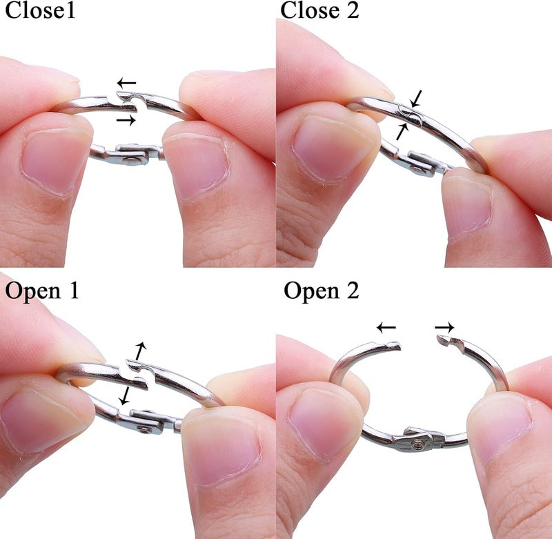 Hautoco 100 Pcs Loose Leaf Binder Rings, 0.75 Inch Nickel Plated Metal Binder Rings, Office Book Rings Keychain Key Rings for School Home Index Cards - Image 5