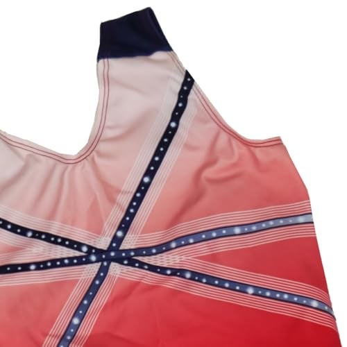 GK Glitz & Glam Gymnastics Leotard for Girls with Matching Scrunchie (Child Medium, Red) - Image 3