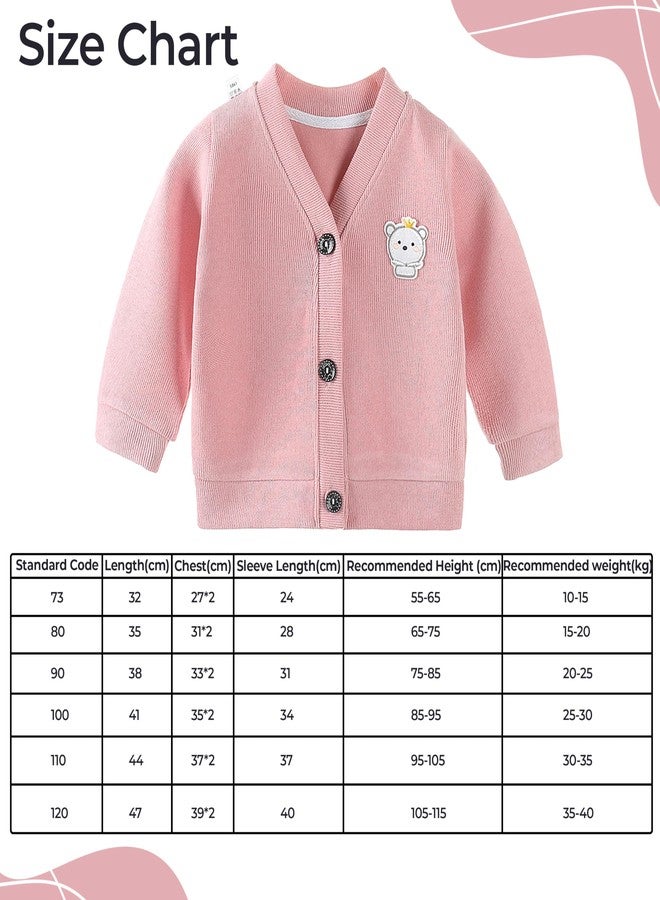 BEMBIKA Woollen Knitted Full Sleeve Sweater for Kids Cardigan Winter Wear Front Button V-Neck Shape Sweater for Baby Boys and Girls (Pink) 18Months-24Months - Image 3