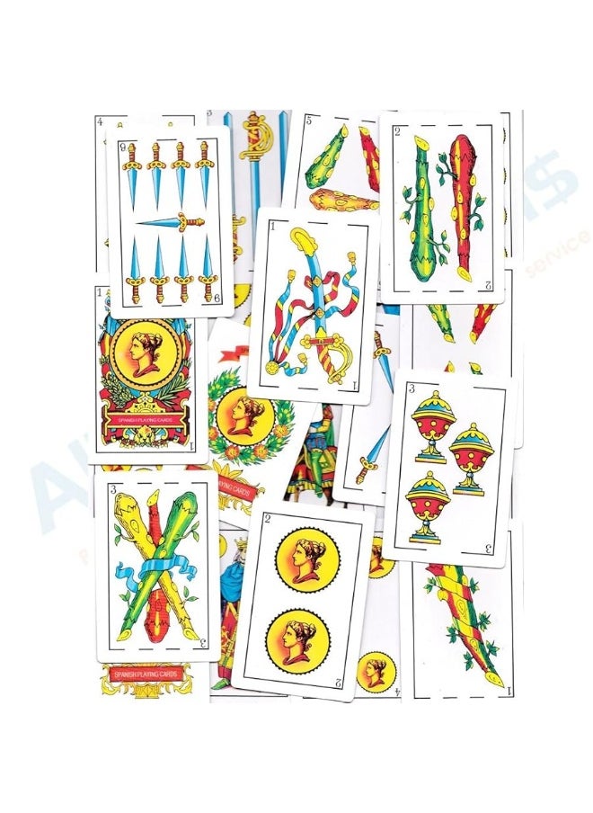 Liliane Collection Liliane Collection Spanish Playing Cards - 2 Full Decks with 50 Cards - Smooth Plastic Coated Cards â€“ cartas Barajas o Naipes Espanoles in a Beautifully Artistic Traditional Design  - Image 2