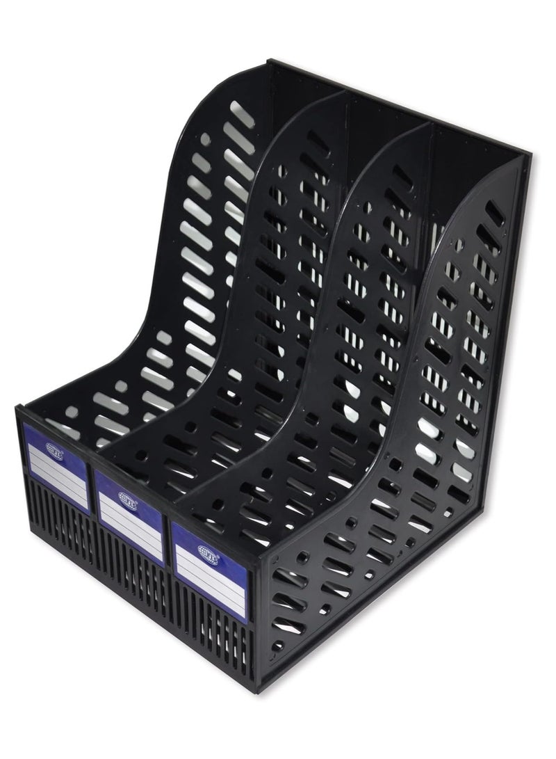 FIS حامل مجلات FIS اللون: أسود (مجموعة/3 رفوف) -FSOTUS-2032