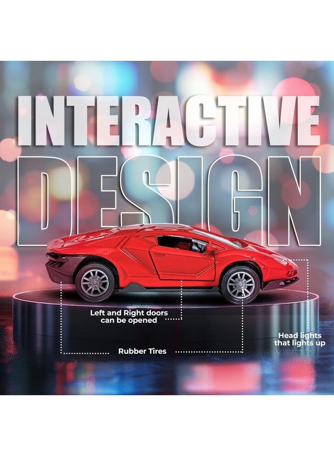 Wembley Lamborghini Car Toy Die-cast Model Car 1:32 Scale Metal Car Pull Back Super High Speed Car with Openable Doors Miniature Realistic Car for Kids Boys Girls - Image 5