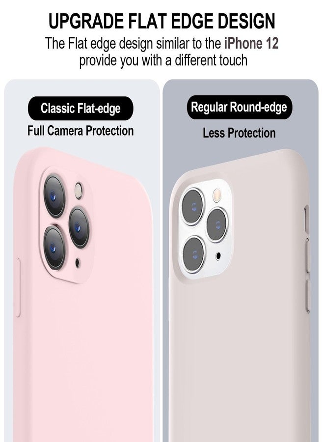 Vooii Compatible with iPhone 11 Pro Max Case, Upgraded Liquid Silicone with [Flat Edges] [Camera Protection] [Soft Anti-Scratch Microfiber Lining] Phone Case for iPhone 11 Pro Max - Chalk Pink - Image 3