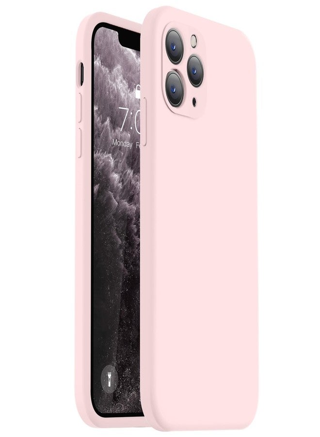 Vooii Compatible with iPhone 11 Pro Max Case, Upgraded Liquid Silicone with [Flat Edges] [Camera Protection] [Soft Anti-Scratch Microfiber Lining] Phone Case for iPhone 11 Pro Max - Chalk Pink - Image 1