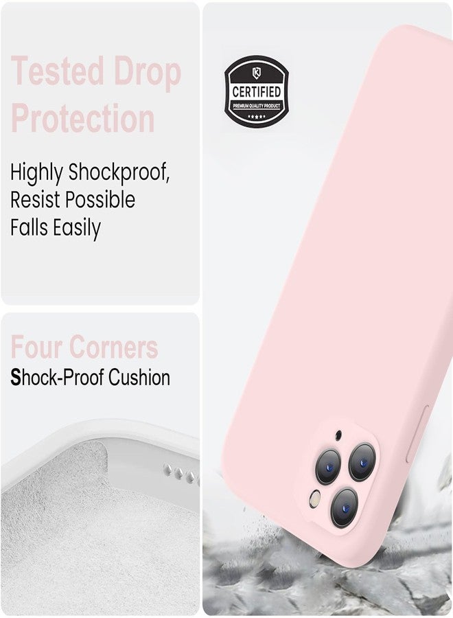 Vooii Compatible with iPhone 11 Pro Max Case, Upgraded Liquid Silicone with [Flat Edges] [Camera Protection] [Soft Anti-Scratch Microfiber Lining] Phone Case for iPhone 11 Pro Max - Chalk Pink - Image 5