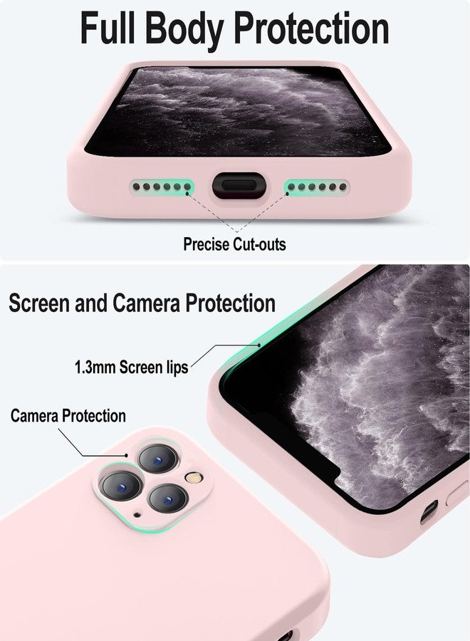Vooii Compatible with iPhone 11 Pro Max Case, Upgraded Liquid Silicone with [Flat Edges] [Camera Protection] [Soft Anti-Scratch Microfiber Lining] Phone Case for iPhone 11 Pro Max - Chalk Pink - Image 4