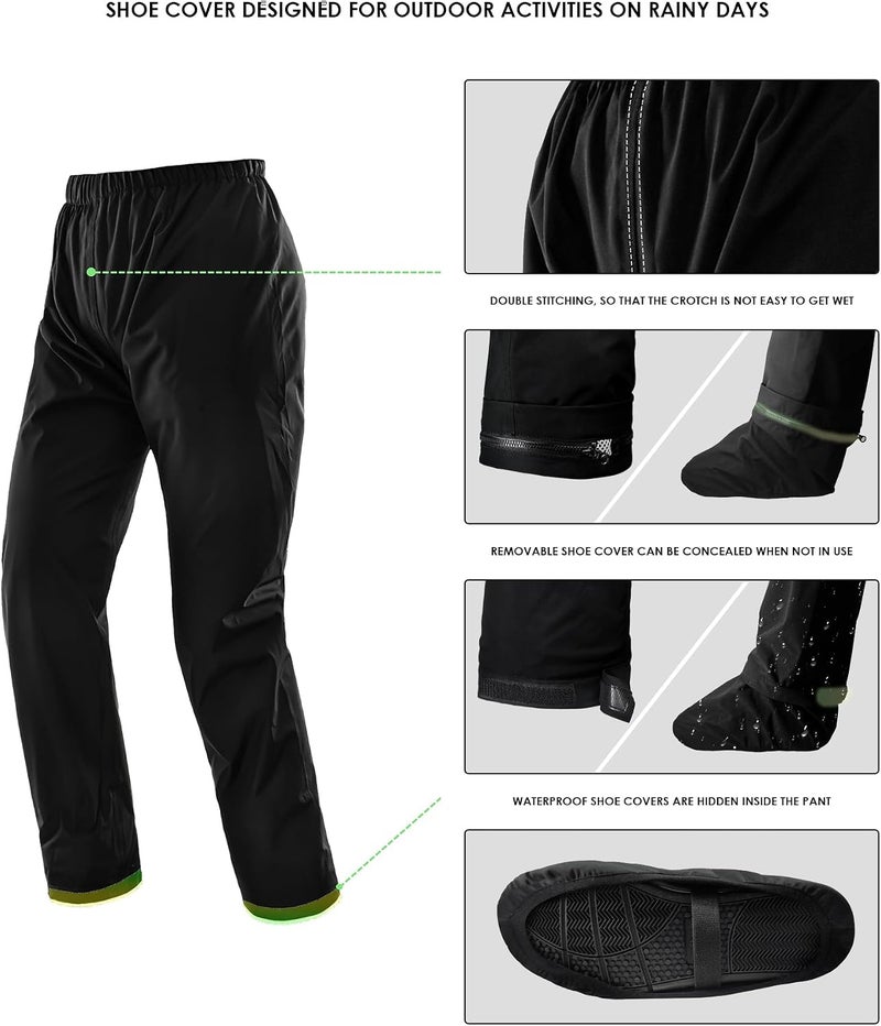 IRON JIA'S Motorcycle Rain Gear Suit for Men & Women - Waterproof, Reflective, Breathable Raincoat with Detachable Shoe Covers - Image 3