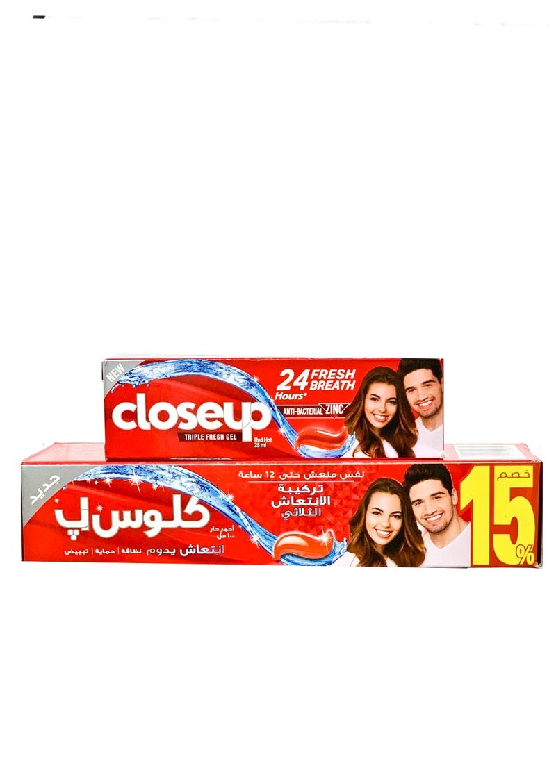 كلوس أب كلوس اب معجون أسنان  ايفر فريش ريد هوت 100 مل + معجون أسنان 25 مل  - Image 3