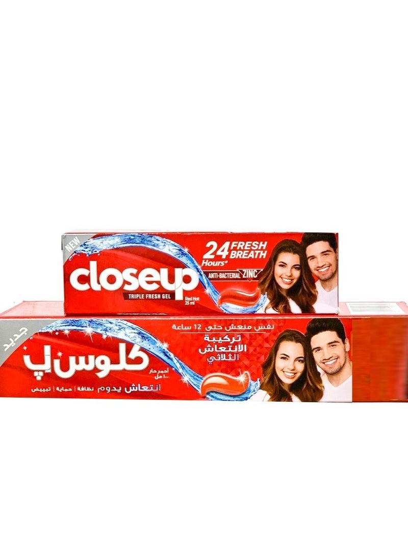 Close-Up Everfresh Red Hot Triple Fresh Toothpaste 100 ml + Toothpaste 25ml