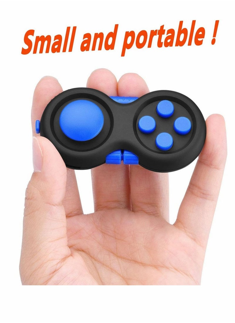 SYOSI - Fidget Pad Toy for Anxiety and Stress Relief 8 Fidget Features Cube with Silent Button ABS Plastic Fidget Controller Pad Cube for Kids and Adults Blue - Image 1