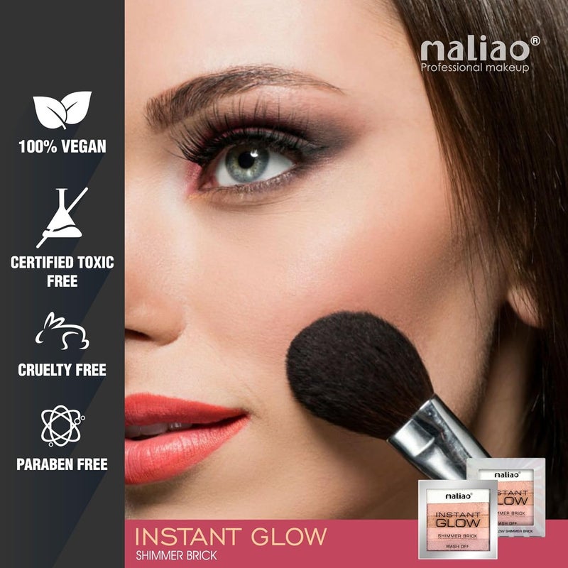 Maliao Instant Glow Shimmer Brick Wash Off 05  Radiant Shimmer  Highlighting  Buildable Smooth Formula  LongLasting Glow  Perfect for Face  Body 9g - Image 5