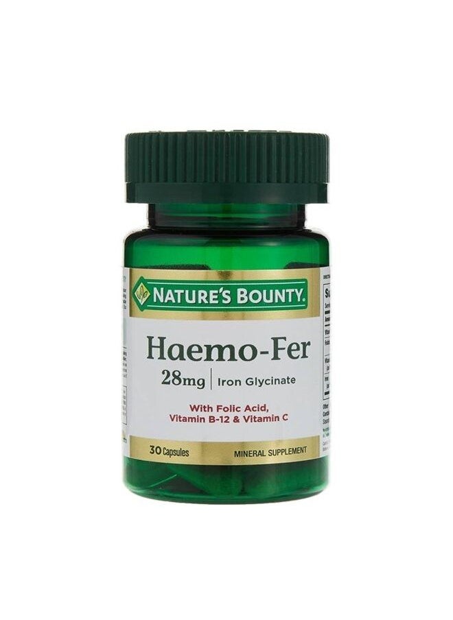 NATURE'S BOUNTY Haemo-Fer 28Mg - 30 Capsules  - Image 1
