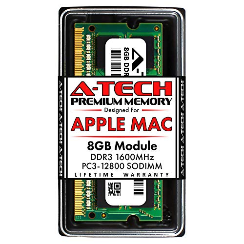 A-Tech 8GB RAM for Apple MacBook Pro (Mid 2012), iMac (Late 2012, Early/Late 2013, Late 2014, Mid 2015), Mac Mini (Late 2012) | DDR3 1600MHz SODIMM PC3-12800 204-Pin SO-DIMM Memory Upgrade - Image 1