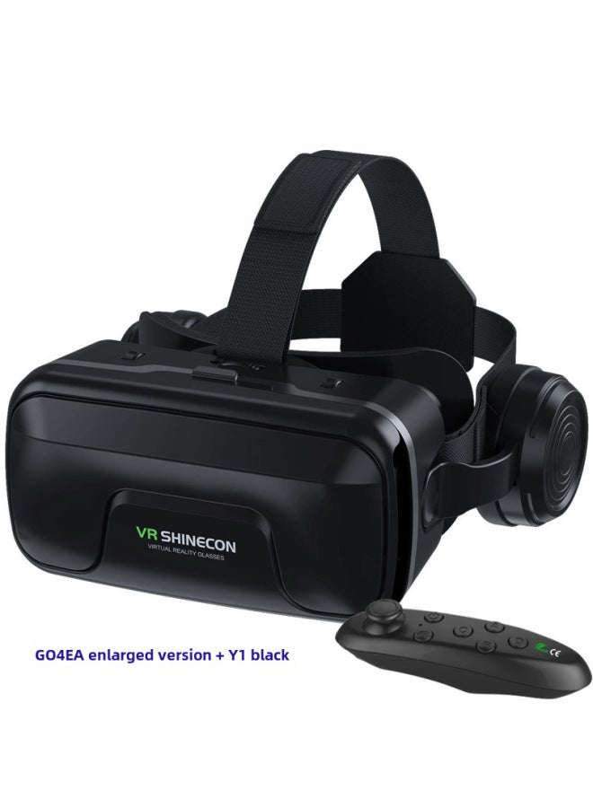 Vrshinecon Vr Glasses Phantom 6th Gen G04e Earphone Version Mobile 3d Virtual Reality Helmet Large Screen 7-Color:G04EA Plus + Y1 Black Handle - Image 1
