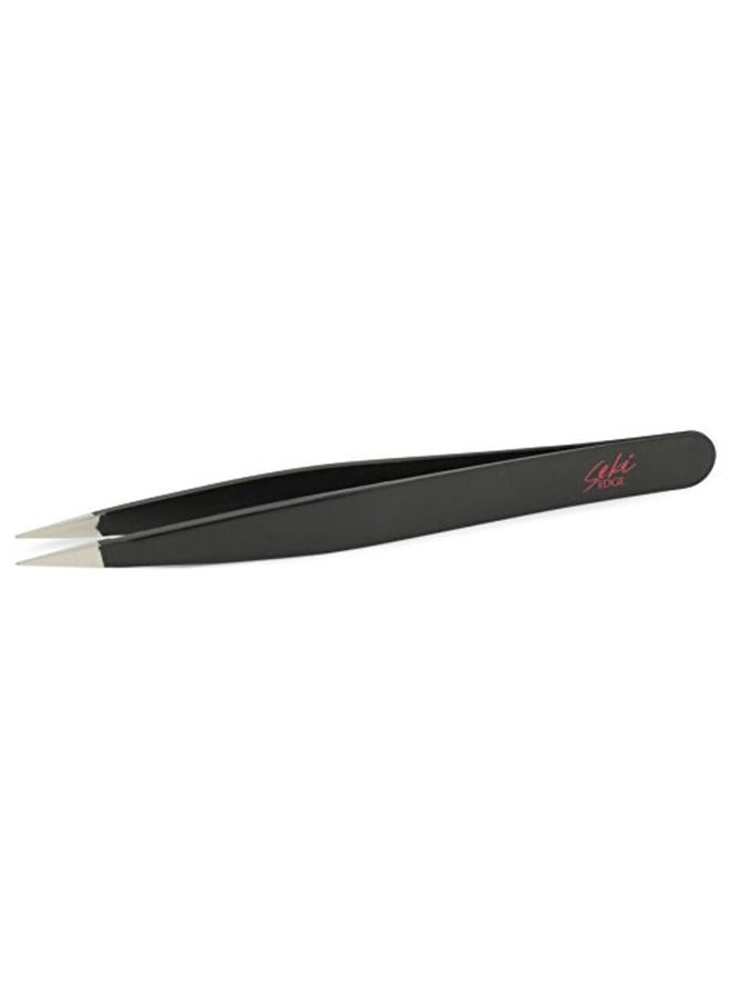 Seki Edge Stainless Steel Point Tweezer, Black by Seki Edge - Image 1