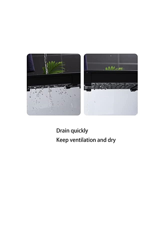 راكسوم رف حوض الاستحمام القابل للتمديد، صينية حوض الاستحمام القابلة للسحب متعددة الوظائف، صينية حمام، حامل كتب المناشف، منظم تخزين (أسود) - Image 4