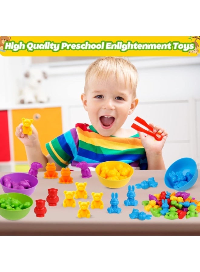 KADRAMA Counting Dinosaur Toys Matching Games with Sorting Cups,Color Sorting and Sensory Training,STEM Montessori Preschool Educational Learning Toys,Gift for Kids Aged 3+Years Old Boys Girls - Image 2