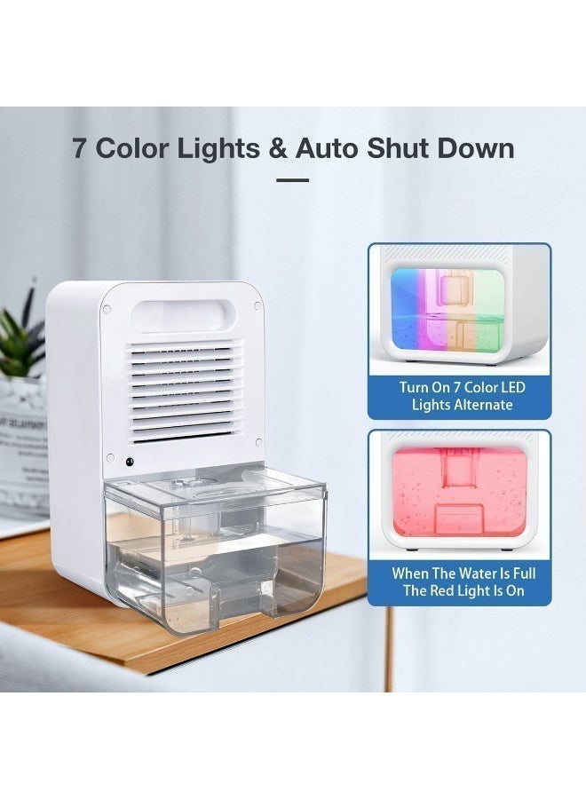 NIBEMINENT Dehumidifier with Digital Display&24 hour Timer,1100ML Water Tank, Dehumidifiers for Wardrobe Bedroom,Bathroom,Basetment with 7 Colors Led Light,Auto Shut Off - Image 5