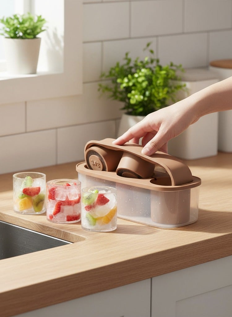 واي آند دي قالب ثلج متوافق مع كؤوس ستانلي – 3 قوالب ثلج أسطوانية مجوفة للكؤوس ٤٠-٣٠ أونصة. مزود بغطاء مقاوم للانسكاب وتصميم سهل الملء. خالٍ من مادة BPA، مثالي للمشروبات والقهوة والكوكتيلات. - Image 1