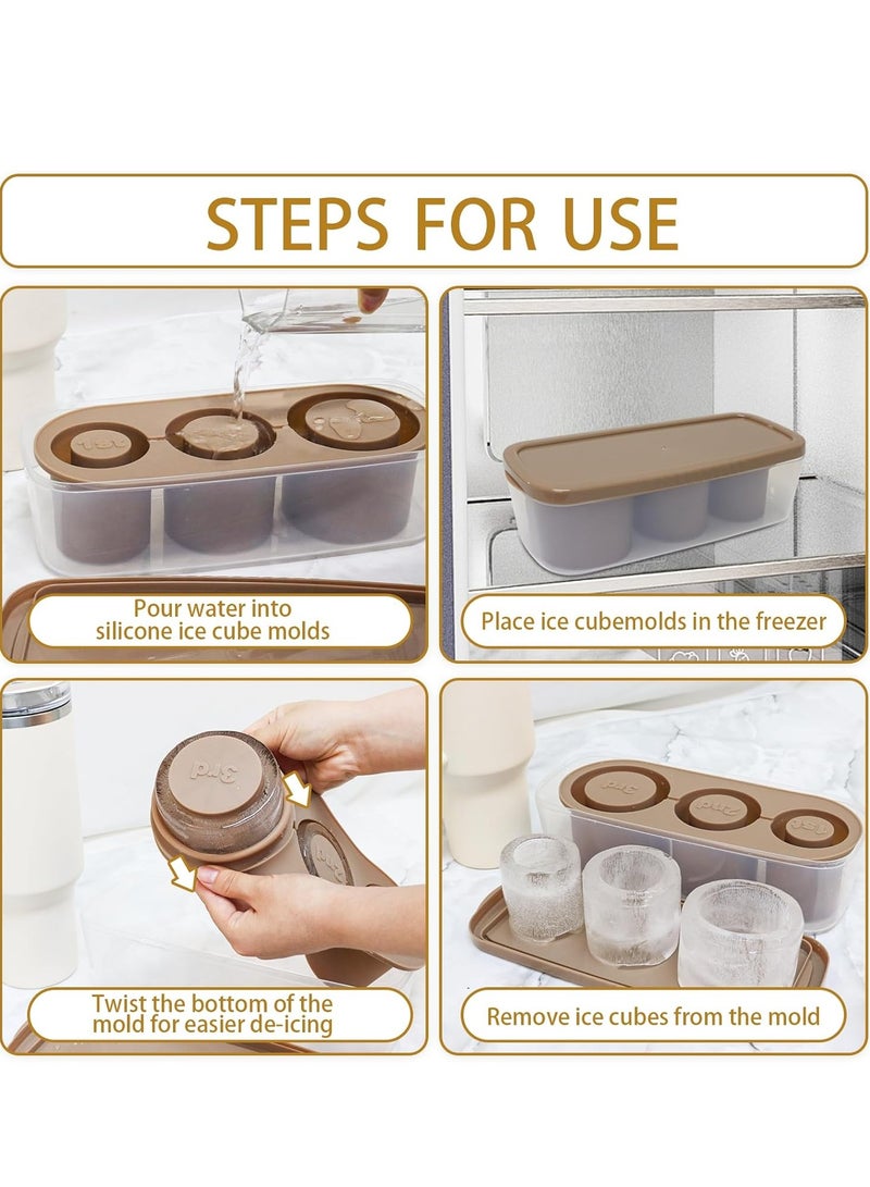 واي آند دي قالب ثلج متوافق مع كؤوس ستانلي – 3 قوالب ثلج أسطوانية مجوفة للكؤوس ٤٠-٣٠ أونصة. مزود بغطاء مقاوم للانسكاب وتصميم سهل الملء. خالٍ من مادة BPA، مثالي للمشروبات والقهوة والكوكتيلات. - Image 4