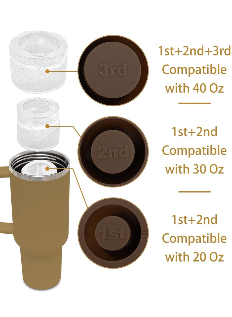 واي آند دي قالب ثلج متوافق مع كؤوس ستانلي – 3 قوالب ثلج أسطوانية مجوفة للكؤوس ٤٠-٣٠ أونصة. مزود بغطاء مقاوم للانسكاب وتصميم سهل الملء. خالٍ من مادة BPA، مثالي للمشروبات والقهوة والكوكتيلات. - Image 5