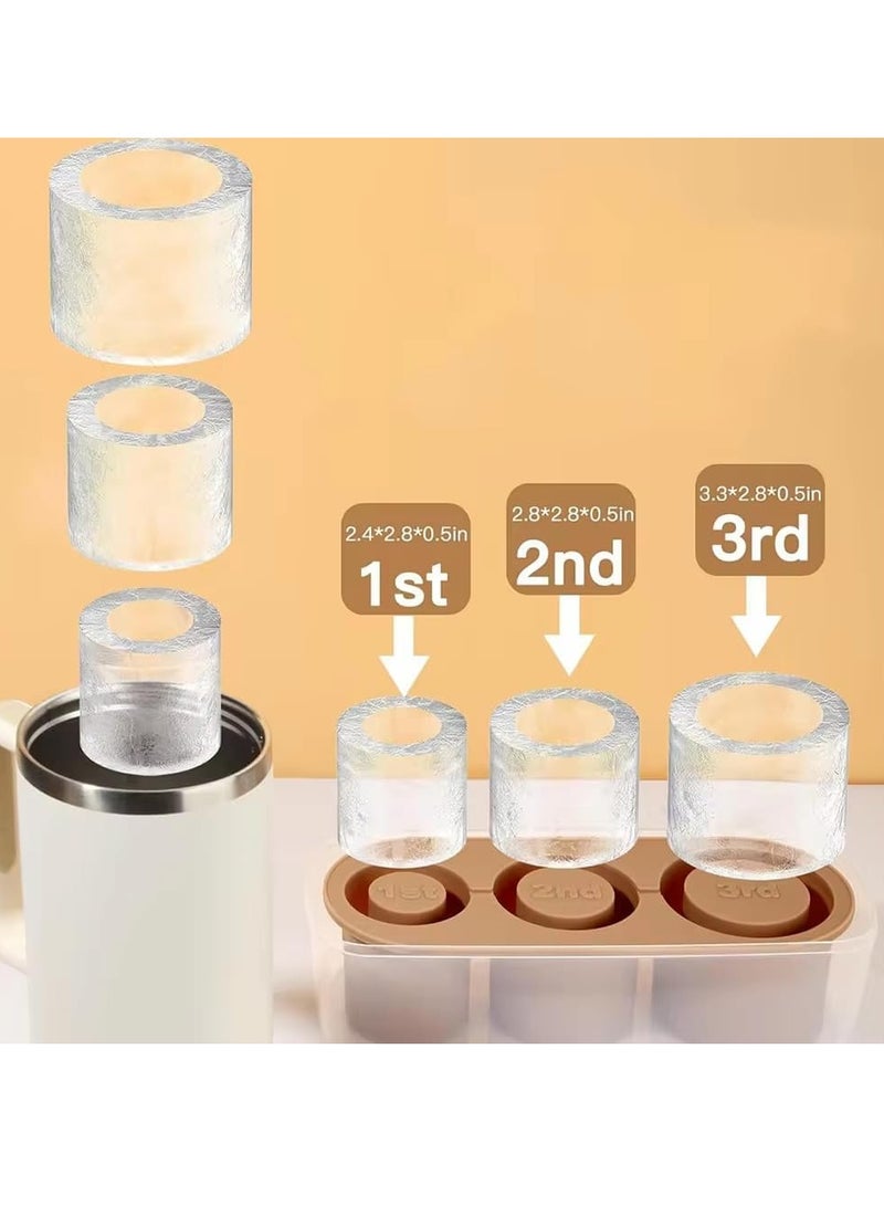 Y&D Ice Cube Tray For Stanley Cup Silicone Ice Cube Maker With Lid For 30-40Oz Tumbler For Chilling Whiskey Cocktails Drinks Coffee Easy Fill And Release Ice Maker BPA Free - Image 2