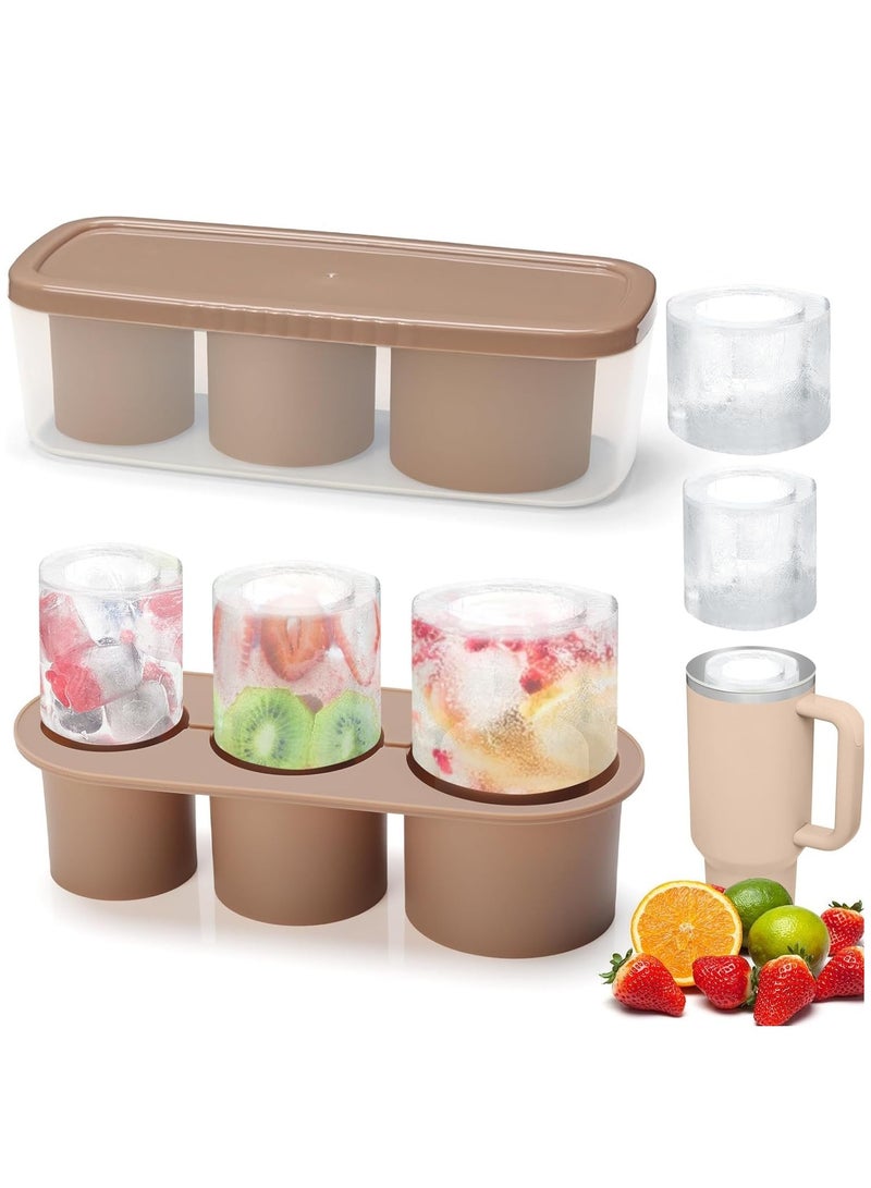 Y&D Ice Cube Tray For Stanley Cup Silicone Ice Cube Maker With Lid For 30-40Oz Tumbler For Chilling Whiskey Cocktails Drinks Coffee Easy Fill And Release Ice Maker BPA Free - Image 1